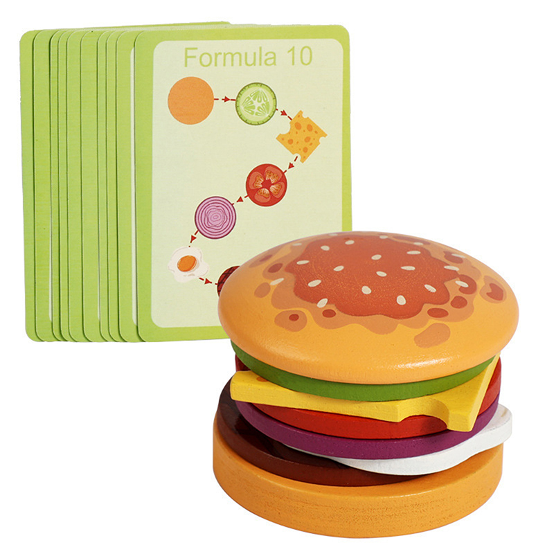 Happy Kids Education - 【HAPPY】Wooden Hamburg Sandwich Stacking Toys For