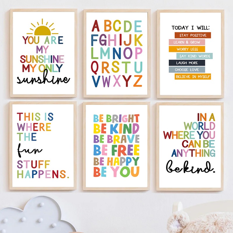 Kids Education Yes - English Education Poster Alphabet Number Color