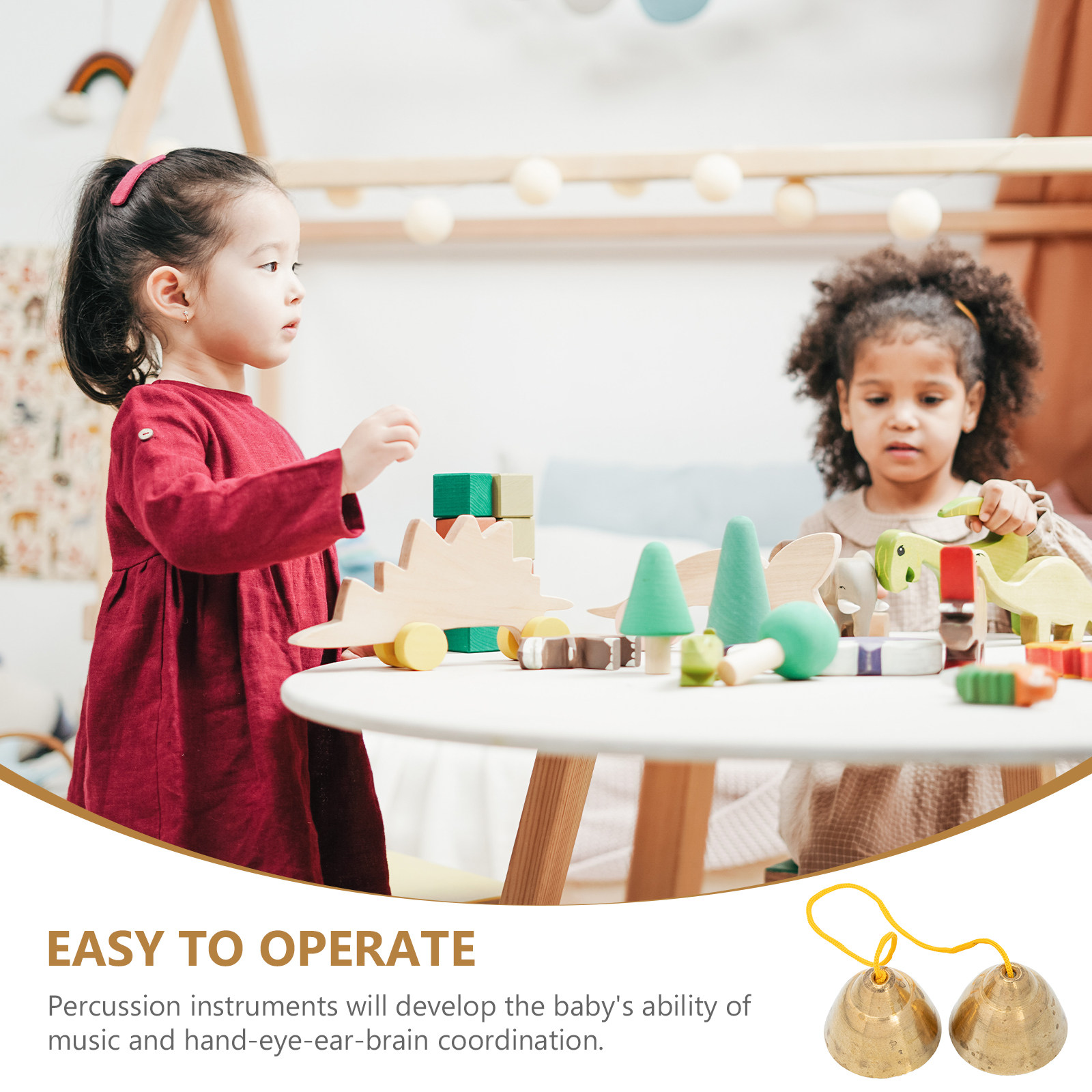 1Pair Premium Copper Bell Kids - Kids Education Bell recension och pris