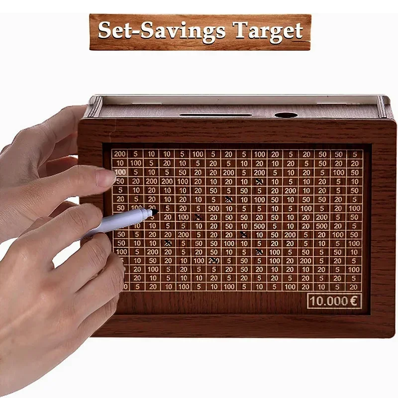 Saving Goal Wooden Money Bank  - Kids Education Savings recension och pris