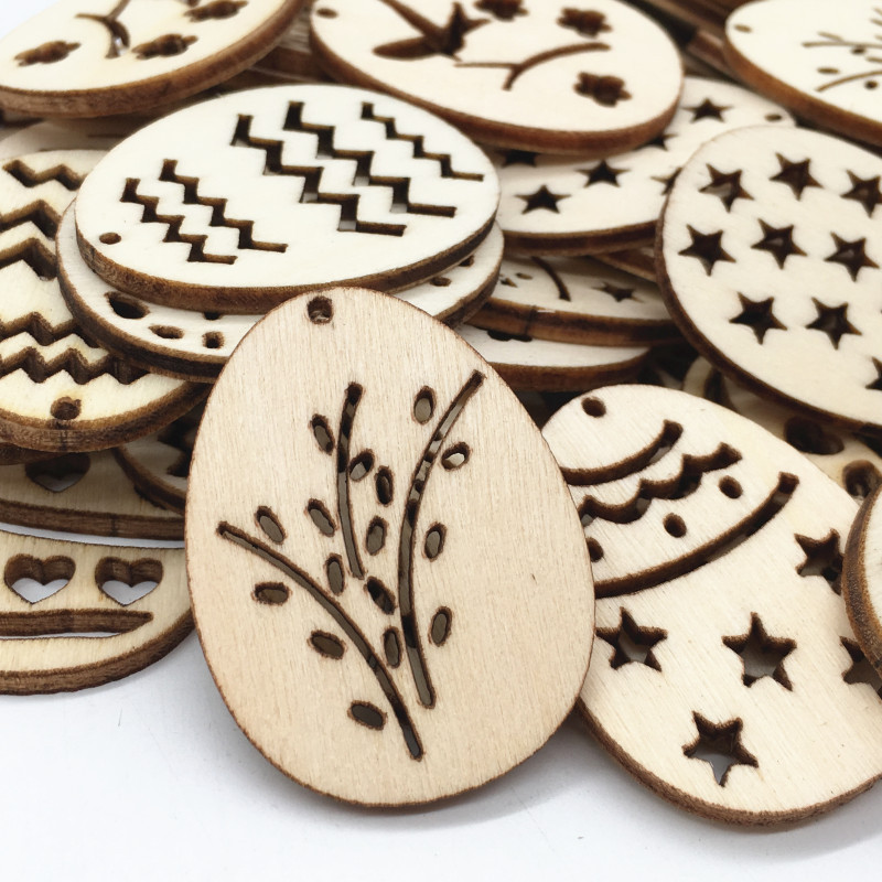 50Pcs Laser Cut Wooden Eggs fo - Happy Kids Education recension och pris