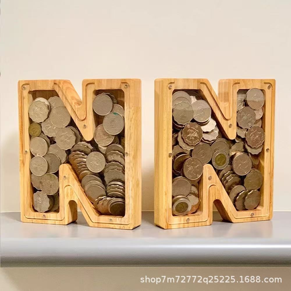 Wooden 26 Letter Alphabet Coin - Kids Education Savings recension och pris