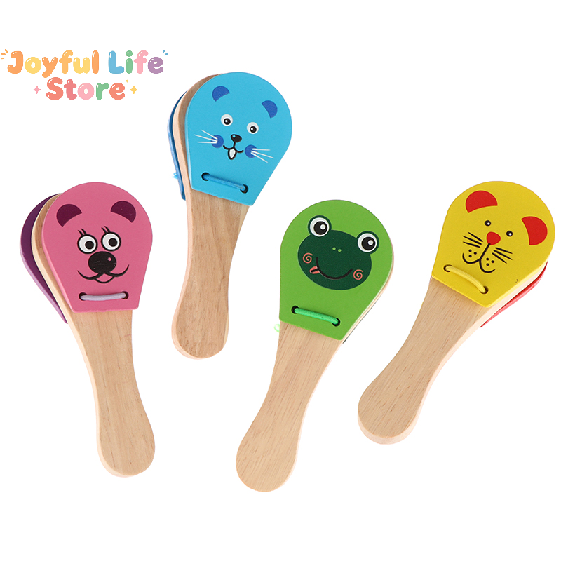Kids Cartoon Wooden Castanets  - Kids Education Bell recension och pris
