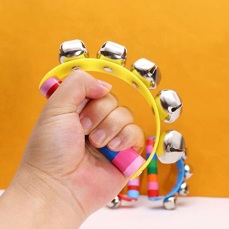 Rainbow Hand Jingle Bells Wood - Kids Education Bell recension och pris