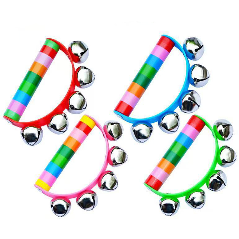 Rainbow Hand Jingle Bells Wood - Kids Education Bell recension och pris