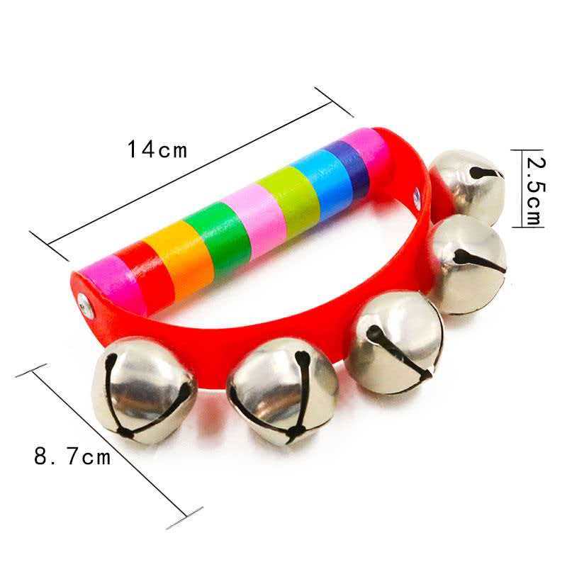 Rainbow Hand Jingle Bells Wood - Kids Education Bell recension och pris