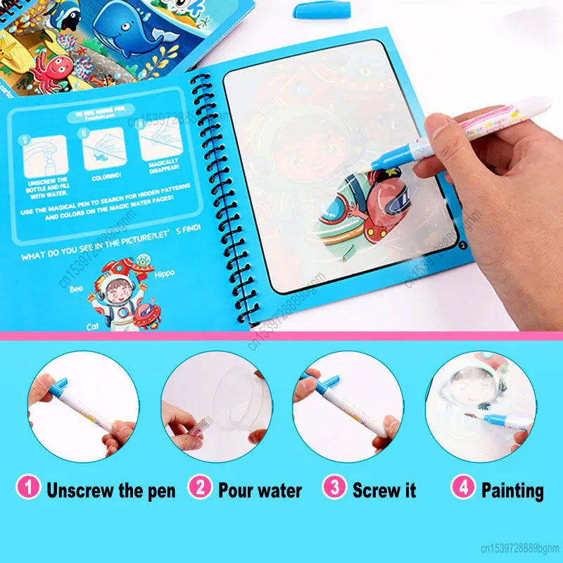 Cartoon Magic Water Painting C - Kids Education Book recension och pris