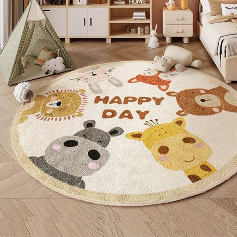 Happy Animals Round Rug Flanne - Happy Kids Education recension och pris