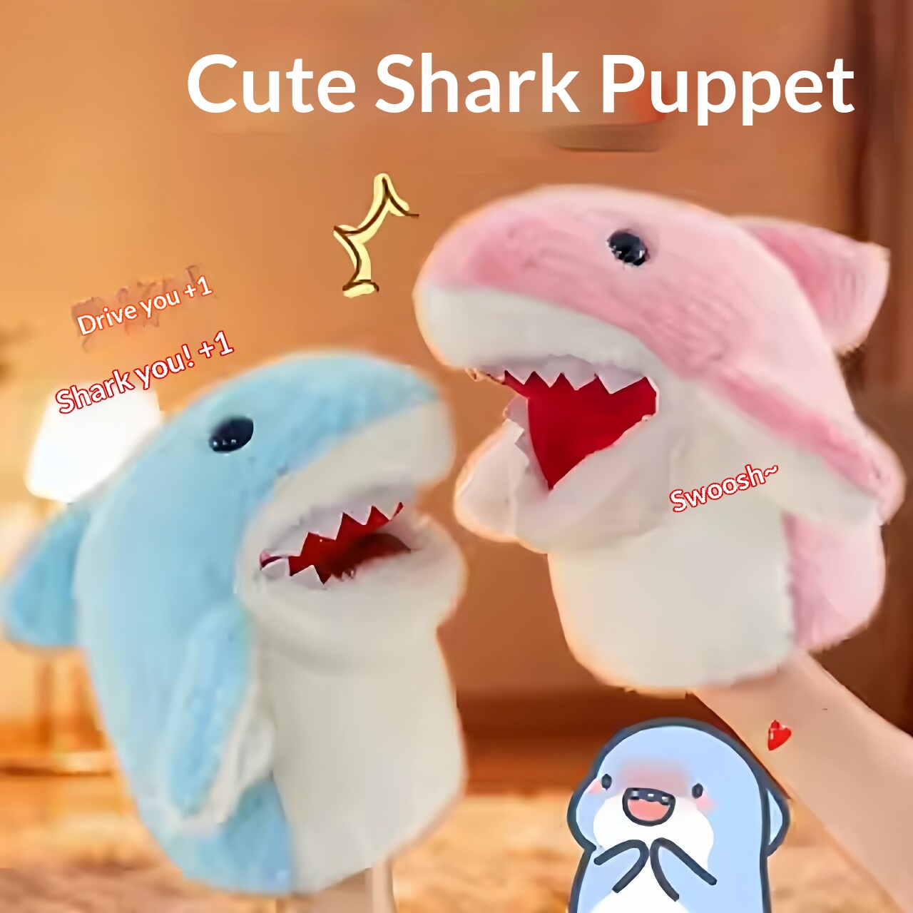 Shark Hand Puppet Plush Shark  - Online Educational Games For Kids recension och pris