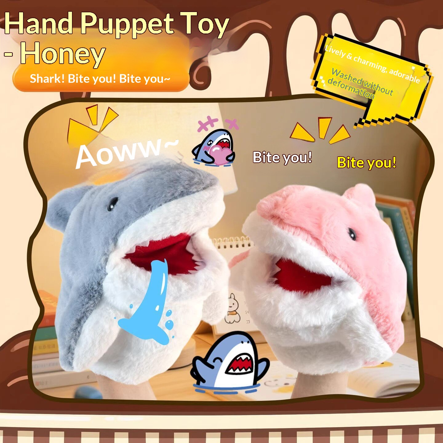Shark Hand Puppet Plush Shark  - Online Educational Games For Kids recension och pris