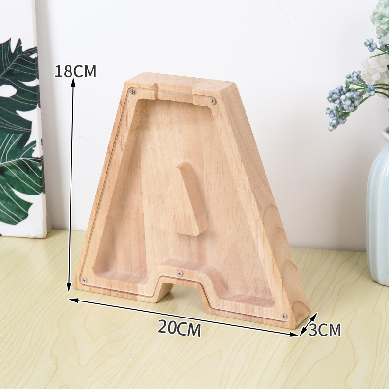 Wooden Alphabet Money Box for  - Kids Education Savings recension och pris