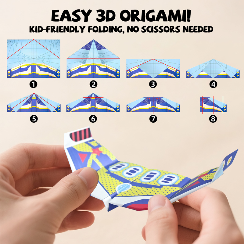 36 Sheets Paper Airplane Origa - Kids Education Learning recension och pris