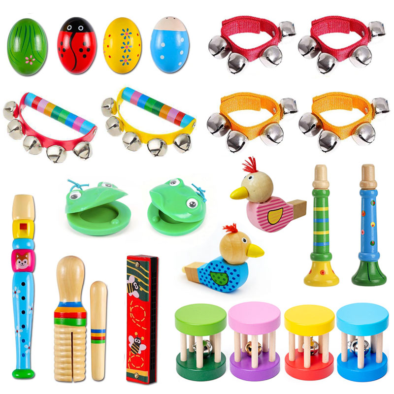 Wooden Music Instruments for K - Kids Education Bell recension och pris
