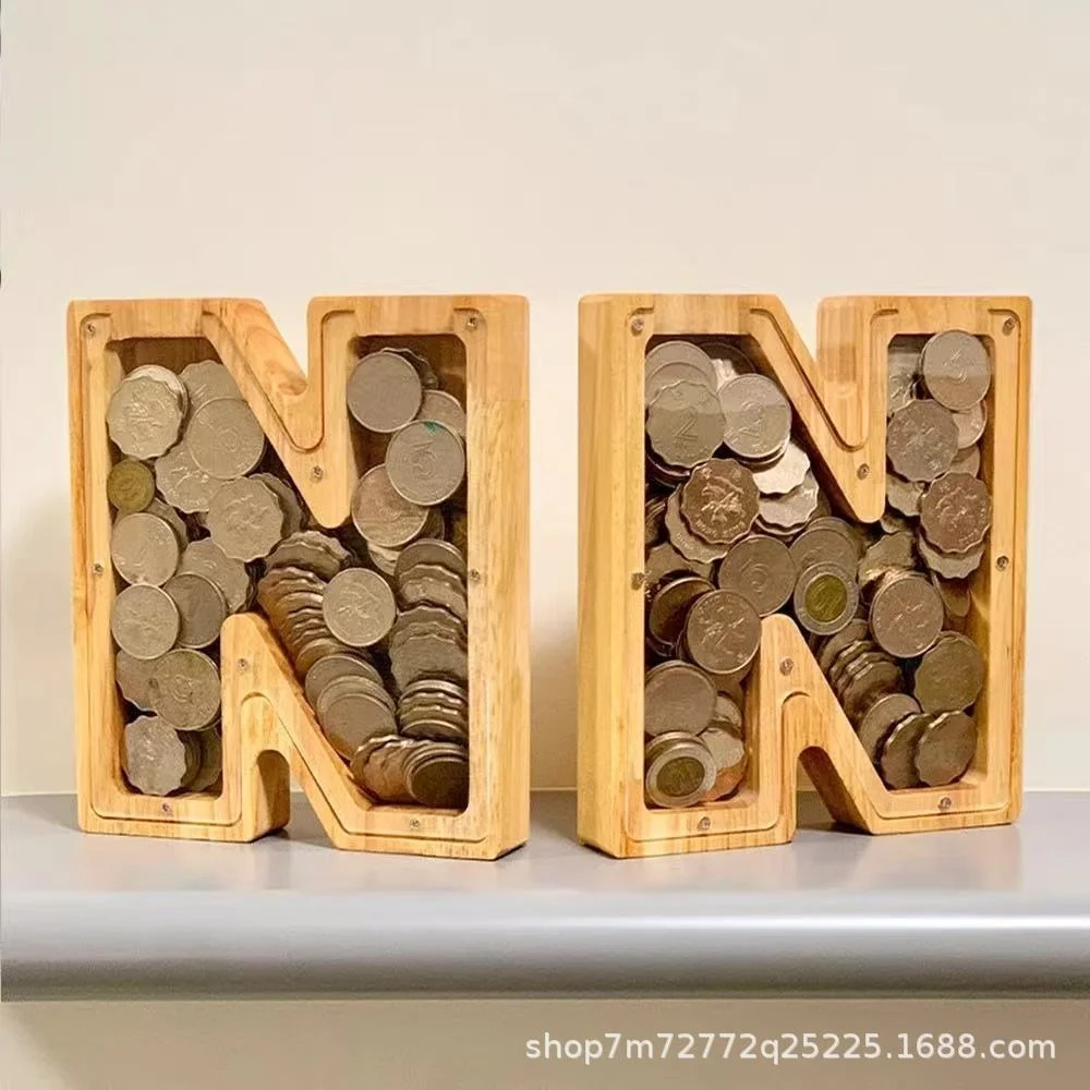 Wooden 26 Letter Alphabet Coin - Kids Education Savings recension och pris